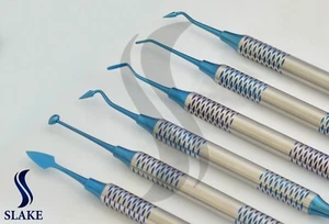 Dental Composite Filling Instrument Blue Titanium Coated Restorative Kit 6 Pcs - Picture 1 of 3
