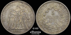FRANCIA, Tercera República, 5 Francos 1874 K, Burdeos, XF+ - Imagen 1 de 6
