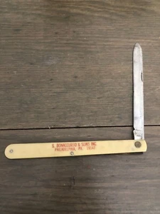 Vtg S Bonaccurso & Sons Phila PA Fruit Melon Folding Knife By Colonial - Picture 1 of 9