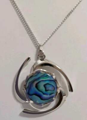 Collar Ariki Paua Shell Placa Paladio Cósmico Nueva Zelanda En Caja Cadena 18" Foto 1 de 4