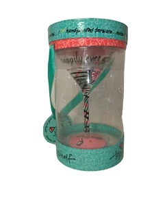TOP SHELF BARWARE Hand-painted "JUST MARRIED HAPPILY EVER AFTER" Drinking GLASS  - Picture 1 of 8