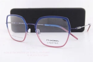 New MOREL LIGHTEC Eyeglass Frames 30237L BP10 Blue/Pink Handmade in France  51mm - Picture 1 of 7