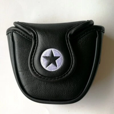 Black Shark Embroidery Golf Mallet Putter Head Cover with Magnetic Closure