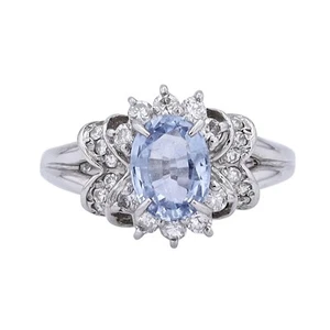 Sri Lankan Sapphire 1.68 CT Gia Certified Platinum Ring - Picture 1 of 3