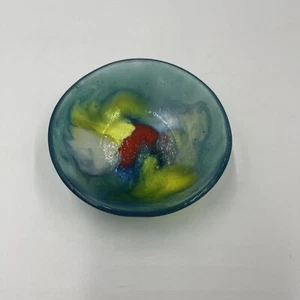 Nahariya Glas klein blau Schmelzglas Schmuck Ring Schale Schale Andreas Meyer - Bild 1 von 12