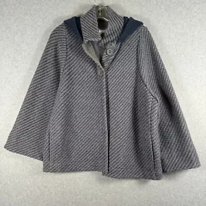 Giacca Fabiana Filippi Donna Small Grigio Lana Navy Seta Cashmere Cappuccio Grande - Foto 1 di 17