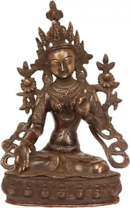 Exotische Indien XT97 Göttin weiße Tara-Messing Statue - Bild 1 von 1