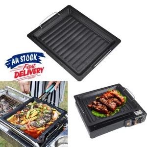 Camping Non-stick BBQ Grill Pan Tray Stove Barbecue Hot Plate For Outdoor Garden - Picture 1 of 10