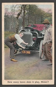 Postkarte Bamforth Comic Auto CX 318 Wie viele Tunes spielt es Mister 1907 - Bild 1 von 2