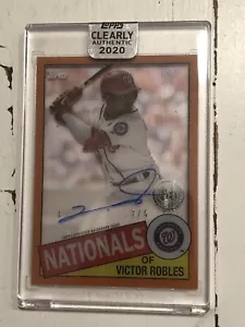 2020 Topps Clearly Authentic VICTOR ROBLES Auto 1985 Topps Style ORANGE #3/5 SP - Picture 1 of 2