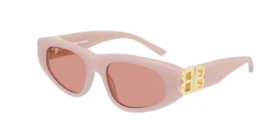 Balenciaga BB 0095S 003 Pink Gold/Red Oval Women's Sunglasses - Image 1 of 4