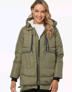 NWT CI SONO Sherpa Olive Hooded Parka Size Small - Picture 1 of 11