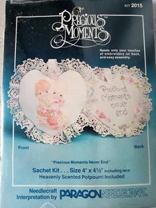 Precious Moments Paragon Embroidery Sachet Kit 2015 ...NEVER END 4x4.5 Vtg 80s - Picture 1 of 5
