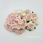 Mixed 30 Paper Flowers Cherry Blossom Roses Crapbook Diy Wedding Craft Apr6
