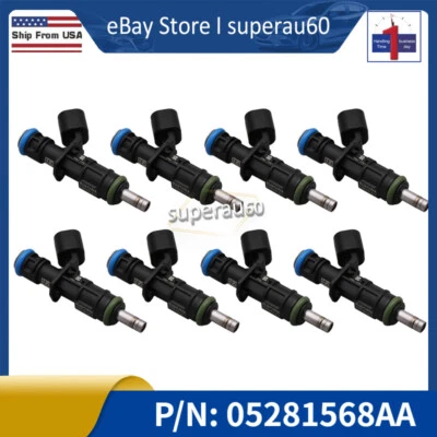 NEW Set 8 Fuel Injectors For 2019-2022 RAM 1500 2020-2022 JEEP GRAND CHEROKEE V8 - Image 1 of 4