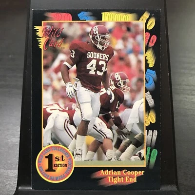 Adrian Cooper 1991 Wild Card Draft #53 Oklahoma Sooners FOOTBALL - Image 1 of 2