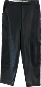 New Look Black Faux Leather Trousers Size 14 - Picture 1 of 12