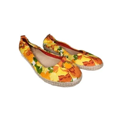 Zapatos planos de ballet de lona con flores Nurture de cuero cosido con cuerda 7M alpargata  Foto 1 de 4