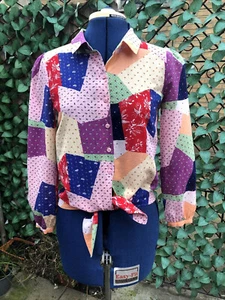 & OTHER STORIES Boho Hobo Patchwork Tie Button Up Blouse Shirt Eur 36 UK 10 ♡♡♡ - Picture 1 of 12