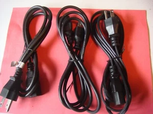Pack of 3 Power Cables, 3 Pin Connector, For Computers, Monitors *18 - Picture 1 of 2