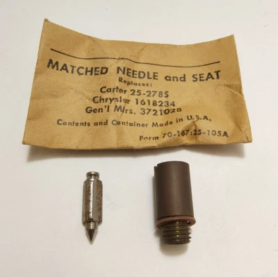 1955 - 1956 DeSoto 克莱斯勒道奇汽化器主针和座椅 1618234 NOS。 — 第 1/4 张图片