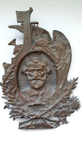 Fusione in bronzo da tavolo raffigurante Giuseppe Verdi cm 32 x 19 - Picture 1 of 3