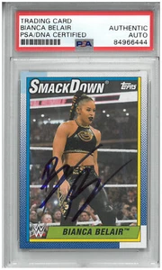 BIANCA BELAIR SIGNED AUTOGRAPH SLABBED WWE 2021 TOPPS HERITAGE CARD PSA DNA EST - Picture 1 of 2