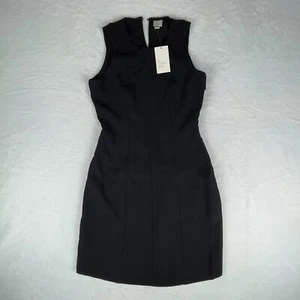A New Day Mini Sheath Dress Womens 2 Black Stretch Classic Sleeveless Crew Neck - Picture 1 of 4