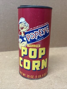 VTG Popeye Popcorn Cardboard Tin Bank King Features Syndicate Excellent! - Picture 1 of 5