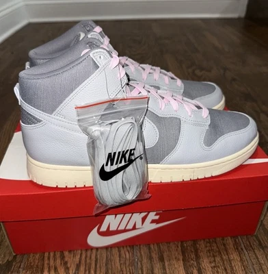 Nike Dunk High Premium Certified Fresh Particle Grey Men’s Size 10 - Grey/White - Image 1 of 4