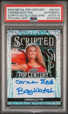 2024 Metal Pop Century Carmen Electra/15 Silver Diag Shimmer PSA ¡Auténtico Automático 10!! Foto 1 de 2