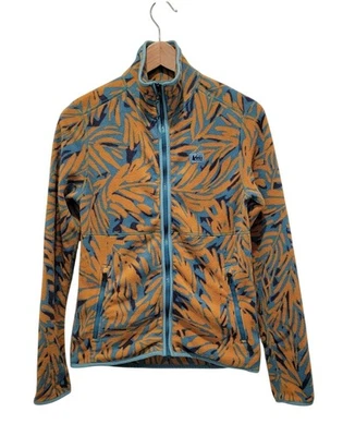 Chaqueta REI Co-Op TRAILMADE Polar Cremallera Completa Patrón Hoja Azul y Naranja Unisex XS Foto 1 de 4
