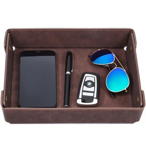 Faux Leather Valet Tray Organizer for Men - Catch-All Tray for Entryway Table... - Picture 1 of 9