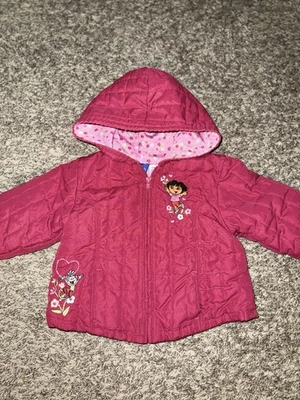 De colección Niños Niñas Dora La Exploradora Nick Jr. Linda chaqueta floral con cremallera talla 12m Foto 1 de 4