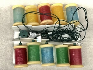 Vtg Patchwork Place Quilter's Novelty 10-Light String Thread Spools NOT WORKING - Picture 1 of 14