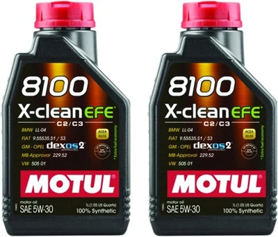 Olio 5W-30 100% Sintetico Motul 8100 X-Clean EFE 5W30 - 2x1L (2L) - Immagine 1 di 4