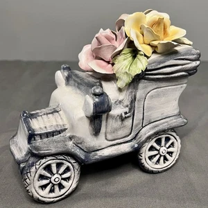 VTG Capodimonte Rose Stuffed Pickup Truck Made In Italy 7.5x4x6” - Picture 1 of 13