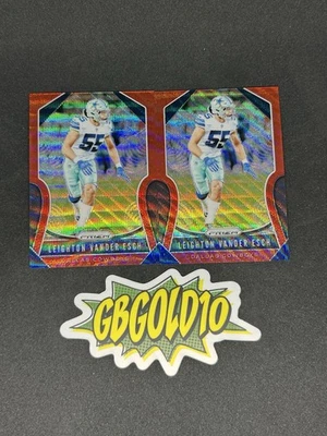 2019 Prizm Football Leighton Vander Esch Red Wave /149 - Image 1 of 2