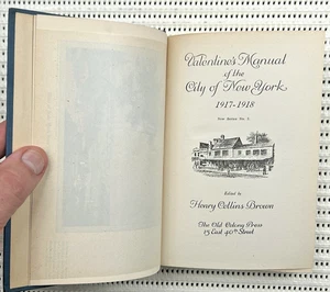 Valentine's Manual of the City Of New York 1917-1918 Illustrated Hardcover 448p - Bild 1 von 12