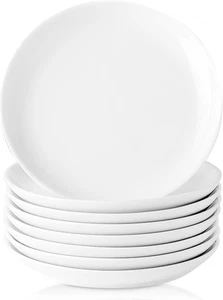 8-Piece Ceramic Appetizer Plates, Small Dessert Plates, 14.2cm/5.6 Inch White... - Picture 1 of 13