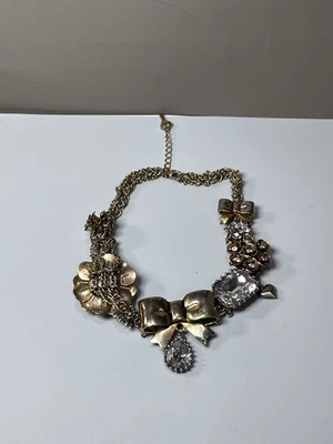 Collar Betsey Johnson Rosa Estrás Corazón Lazo LEER Foto 1 de 4