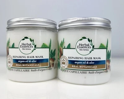 2 Pack Herbal Essences Bio Renew Repairing Hair Mask Argan Oil Aloe 8oz - Image 1 of 2