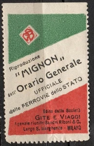 ER10296 Erinnofilo Pubblicitario: Mignon Orario generale delle Ferrovie - Imagen 1 de 1