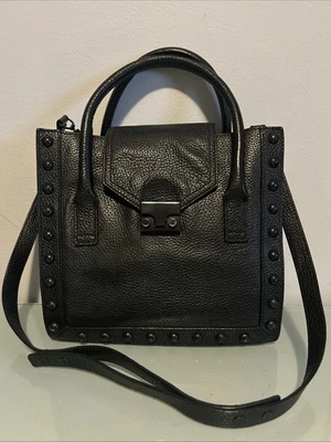 Bolso de Mano de Trabajo Loeffler Randall Junior Negro Cartera Cuero Tachonado 2 Vías Foto 1 de 4