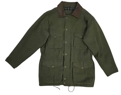 Y2K American Eagle Outfitters 男式 M 超大军用绿色实用重型外套 — 第 1/4 张图片