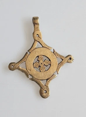 Colgante Cruz Latón Etíope Joyería Africana Suministro Latón Dije Colgante Foto 1 de 4