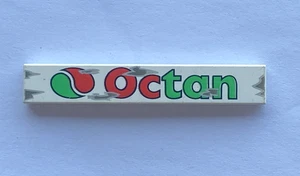 LEGO White Tile 1 x 6 Octan Logo Pattern Ref 6636px2 Set 6602 10016 - Picture 1 of 1