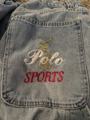 Jeans Polo Deportivos Ralph Lauren De Colección Bordados Talla 34 Logo Dobladillo 25.5" L Foto 1 de 4