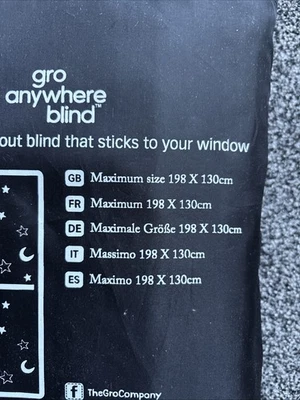 Gro Anywhere Blackout Blind in Carry Bag 198x130cm, Black - Image 1 of 4