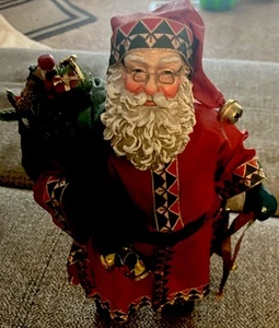 Vintage 1991 Clothtique Possible Dreams Saint Nicholas Santa Cane Bells 10 1/2” - Picture 1 of 4